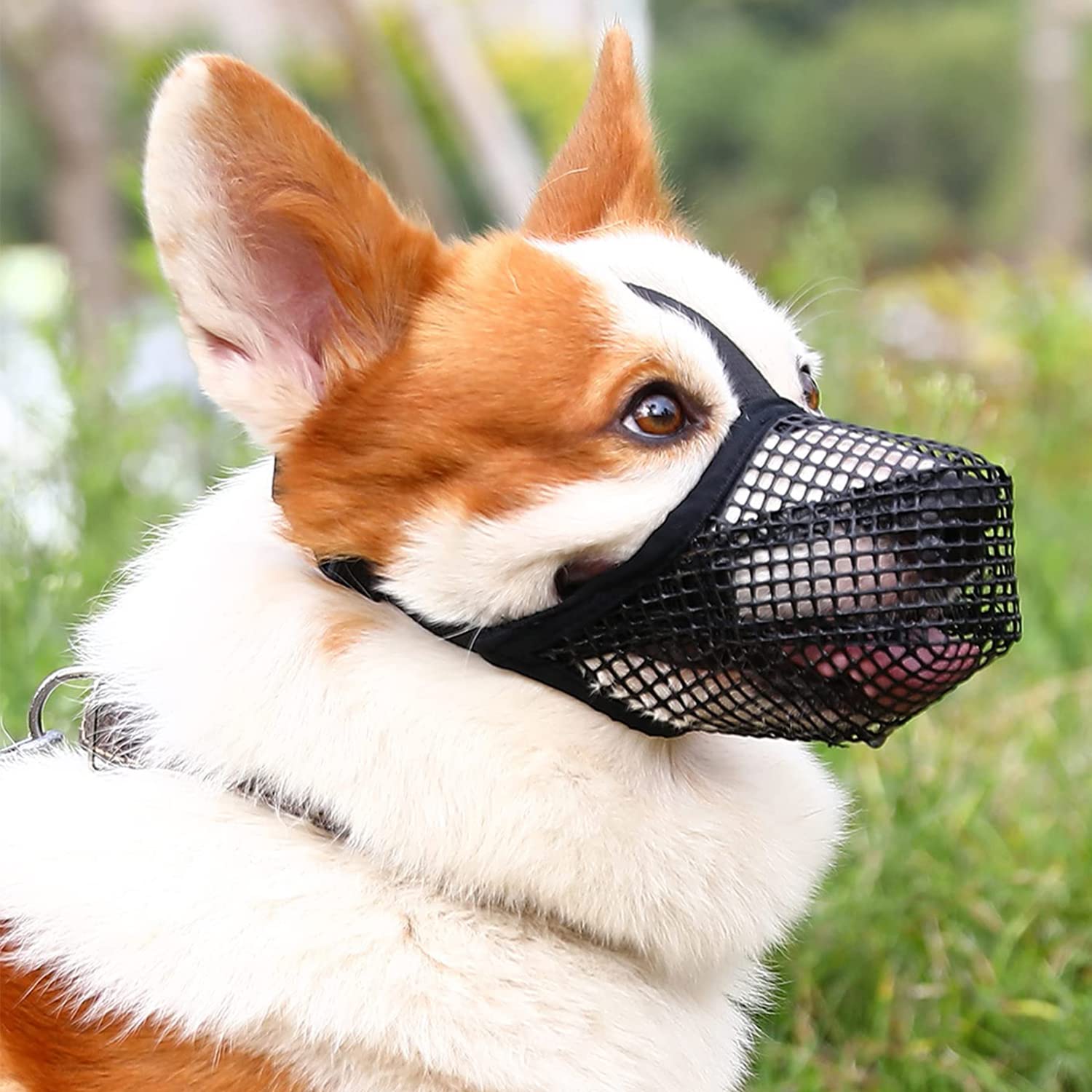 TANDD Dog Muzzle Soft Nylon Muzzle - Adjustable Breathable Mesh Muzzle , Dog Mask , Mouth Cover Anti-Biting Anti-Barking Licking (Black, Size XS)