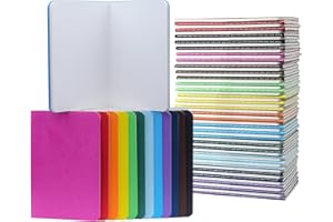Rinrda 60 Pack Mini Notebooks 3.5x5.5 In,Mini Journals Memo Notepads for kids, Small Pocket Notebook Set, 12 Colors For Students, Traveler, School Supplies, 3.5x5.5 Inches, 30 Sheets/60 Pages