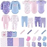 The Peanutshell Baby Layette Gift Set for Girls, Newborn Girl Gift Sets, Baby Clothes & Essentials, Purple Butterfly
