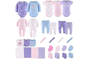 The Peanutshell Baby Layette Gift Set for Girls, Newborn Girl Gift Sets, Baby Clothes & Essentials, Purple Butterfly