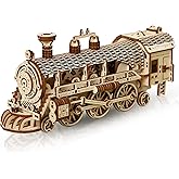 Hallisun 3D Wooden Puzzle for Adults, Mechanical Steam Trains Puzzle, DIY Vehicle Model Building Kit Handicraft Wood Craft Hobbies Toy, Birthday for Hobbyist 14+ Family Women Men, 361 Pcs