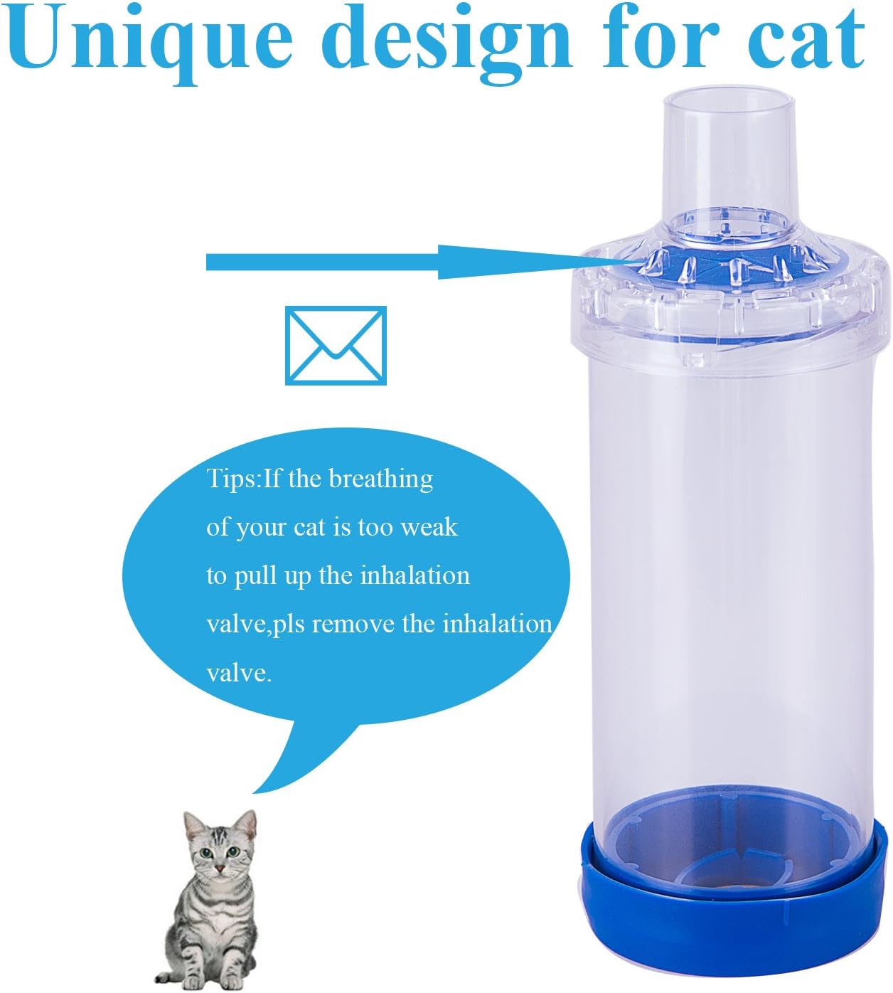 Cat Aerosol Inhaler Spacer Chamber To Help With Breathing for Feline