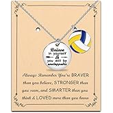 FUSTMW Volleyball Necklace Bracelet for Women Volleyball Gifts Volleyball Player Gifts Volleyball Jewelry