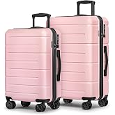 KYME Luggage Sets 2 Piece,Hardshell Suitcase Set,20"/24" Luggage,Pink | PC+ABS Hardcase,TSA Lock,360&deg; Double Spinner Wheels,with YKK Zipper,Lightweight but Durable,Expandable,Big Capacity