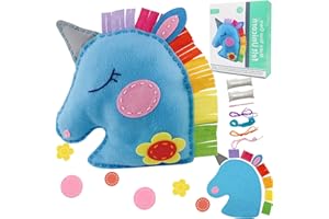 HKKYO Sewing Kit for Kids Ages 8-12, Kids Sewing Kit, Sewing Crafts Kit, Felt Plush Toy, Felt Sewing Kit, First Sewing Kit for Kids Beginners