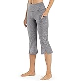Promover Capri Pants for Women Bootcut Yoga Pants with Pockets High Waisted Flare Leggings Casual Work Pants