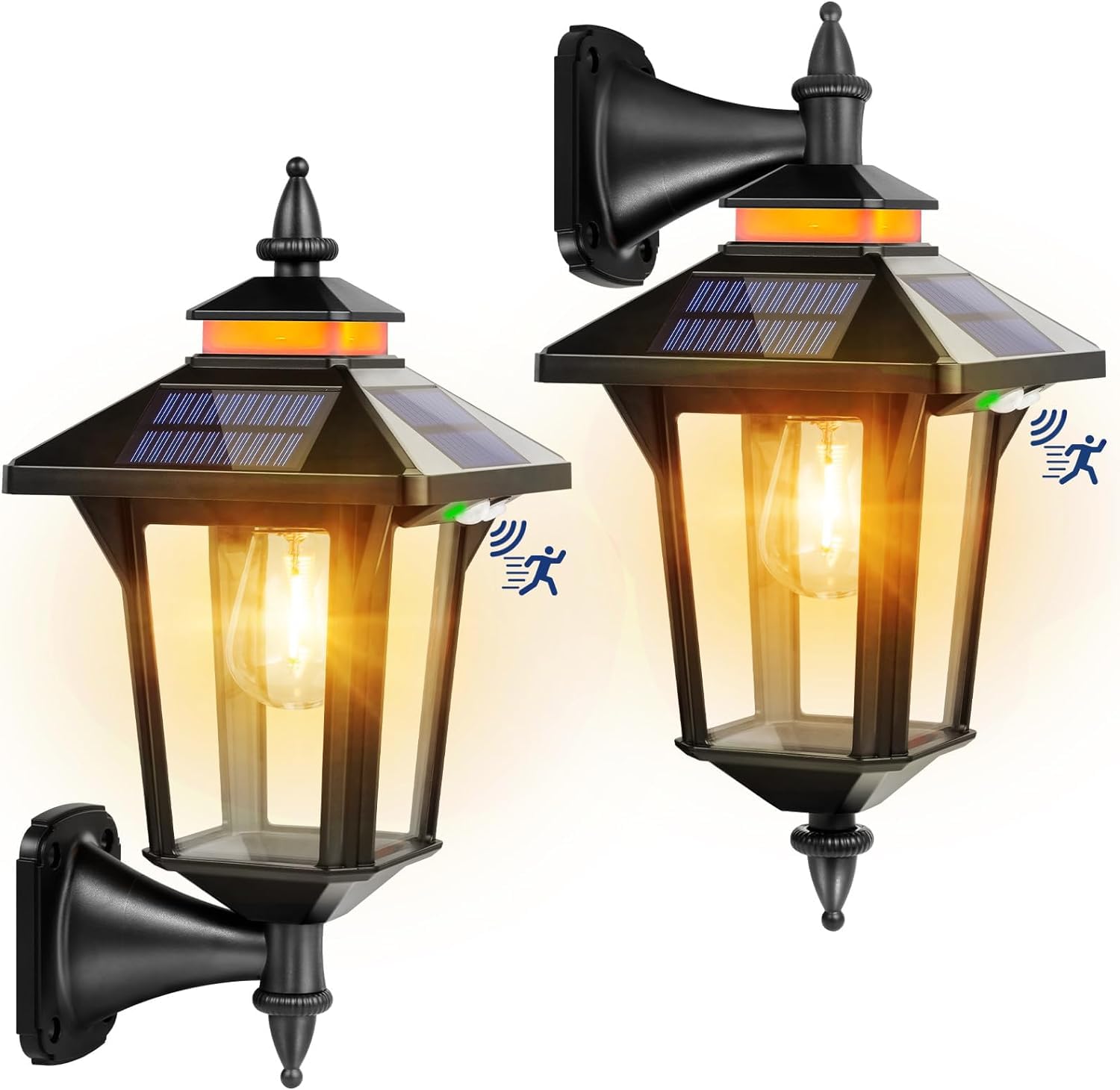COLBOR Vintage Solar Security Light, Sensor Solar Light with 3 Lighting Modes, Outdoor Wall Lamp IP65 Waterproof for Garden Yard Fence