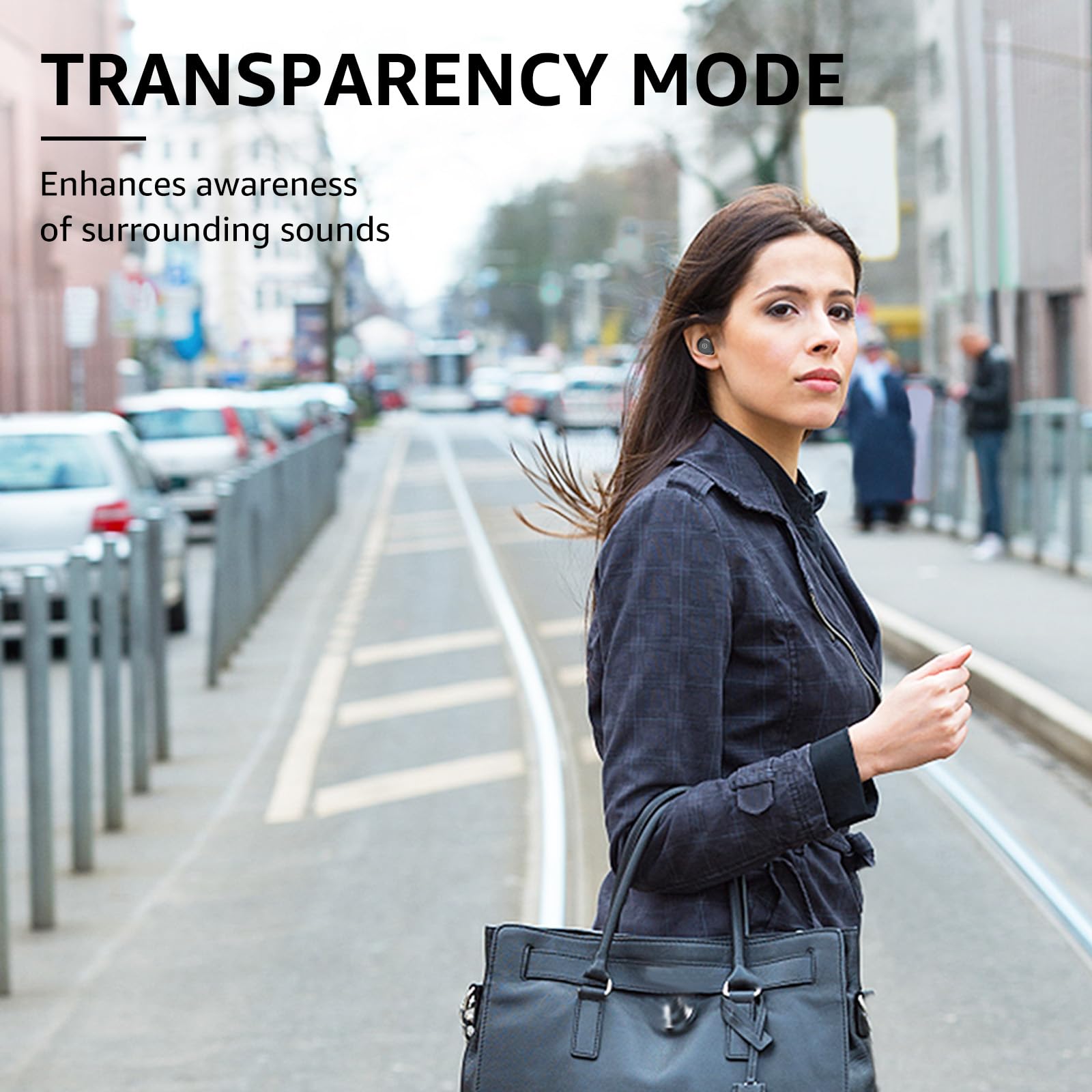 TOZO NC9 Hybrid Active Noise Cancelling Wireless Earbuds, in Ear Headphones IPX6 Waterproof Bluetooth 5.3 Stereo Earphones, Immersive Sound Premium Deep Bass Headset Matte Black. - Image 4