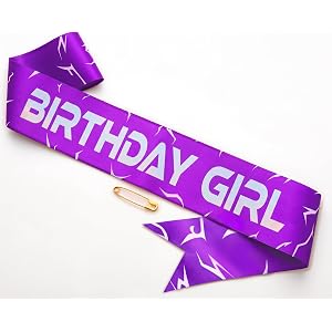 K-pop Birthday Girl Sash, Purple Demon Energy Crack Design, Kpop-Themed Birthday Party Decorations and Favors for Music Fans,