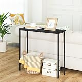 HOOBRO Console Table Slim Hallway Table Black Metal Frame 75x24x75cm view 6