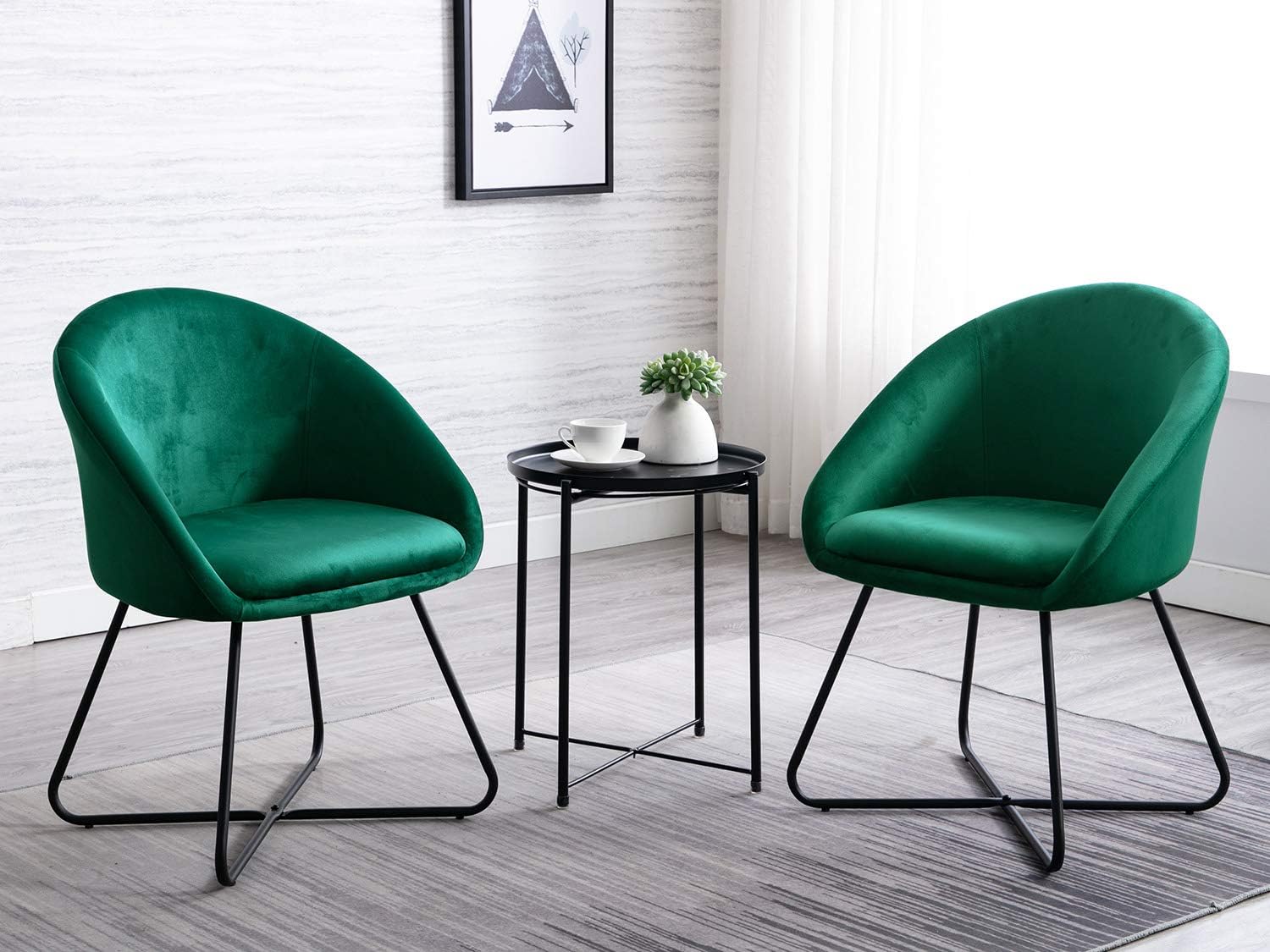 Amazon.com: Altrobene Velvet Accent Chair, Modern Dining Chairs, Living