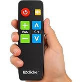 EZclicker TV Remote for Seniors, Extra Simple Big Button Remote (Black) | Works with Major TV Brands, NOT for Streaming (2xAAA Batteries Not Included)