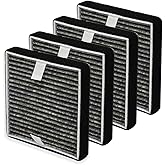 PUREBURG Replacement Filters Compatible with Febreze OdorGrab FHT150W Air Cleaner (FRF105) T Filter, 4-Pack HEPA Activated Carbon Odor Reducer Air Clean