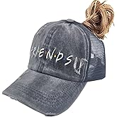Waldeal Women's Friends Baseball Caps Embroidered Adjustable Denim Ball Cap Dad Hat