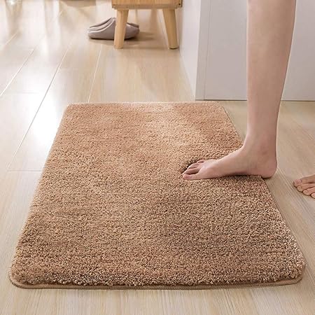 Tappeto Da Bagno Assorbente Tappeti Bagno Antiscivolo Tappeto Bagno Moderno Tappeti Da Bagno Lavabile In Lavatrice Shaggy Morbido Marrón 30 X