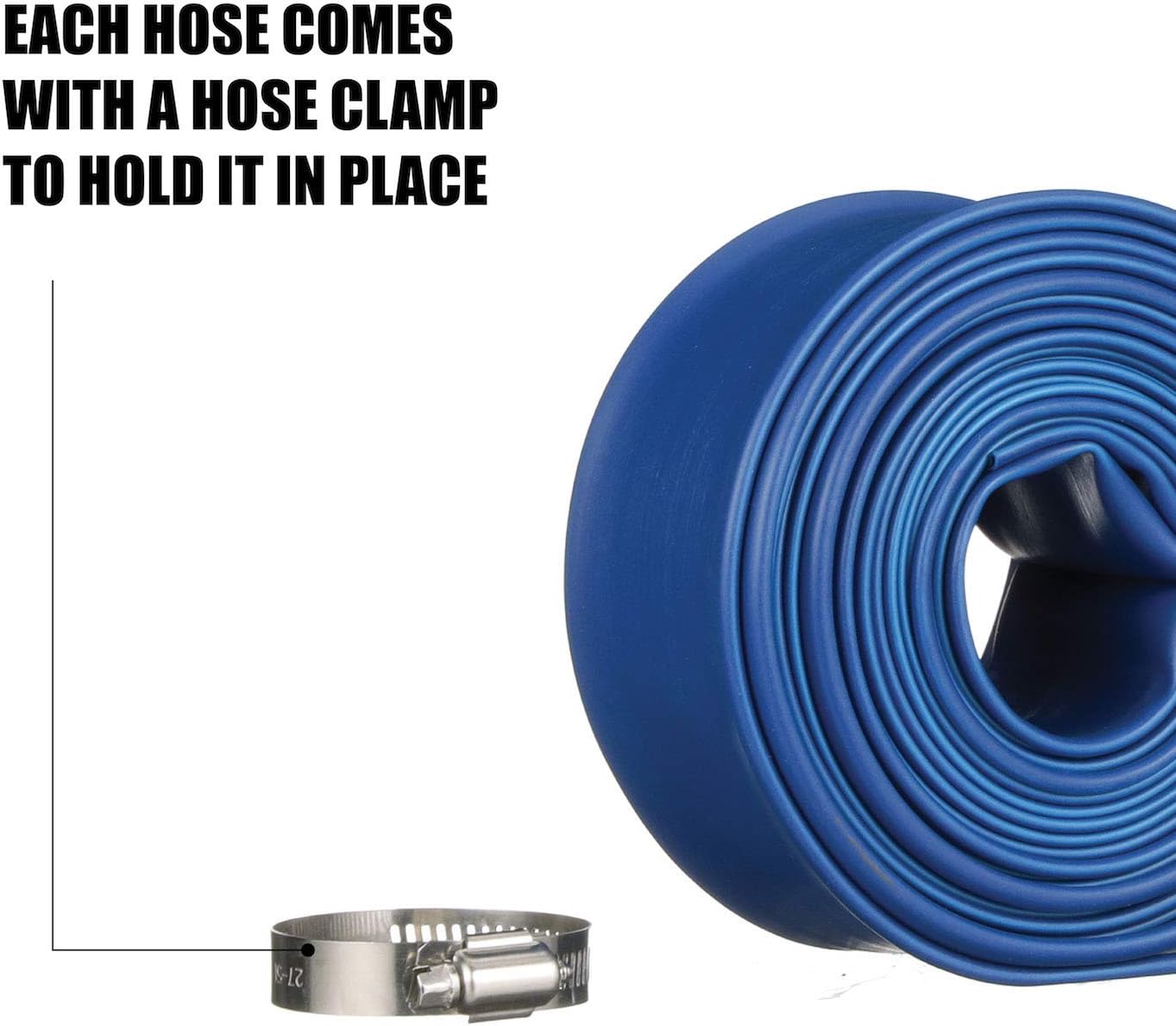 Blue Devil 25-Foot Backwash Hose for Pool with Hose Clamp, 1-1/2" W x 25' L : Garden Hoses : Garden & Outdoor