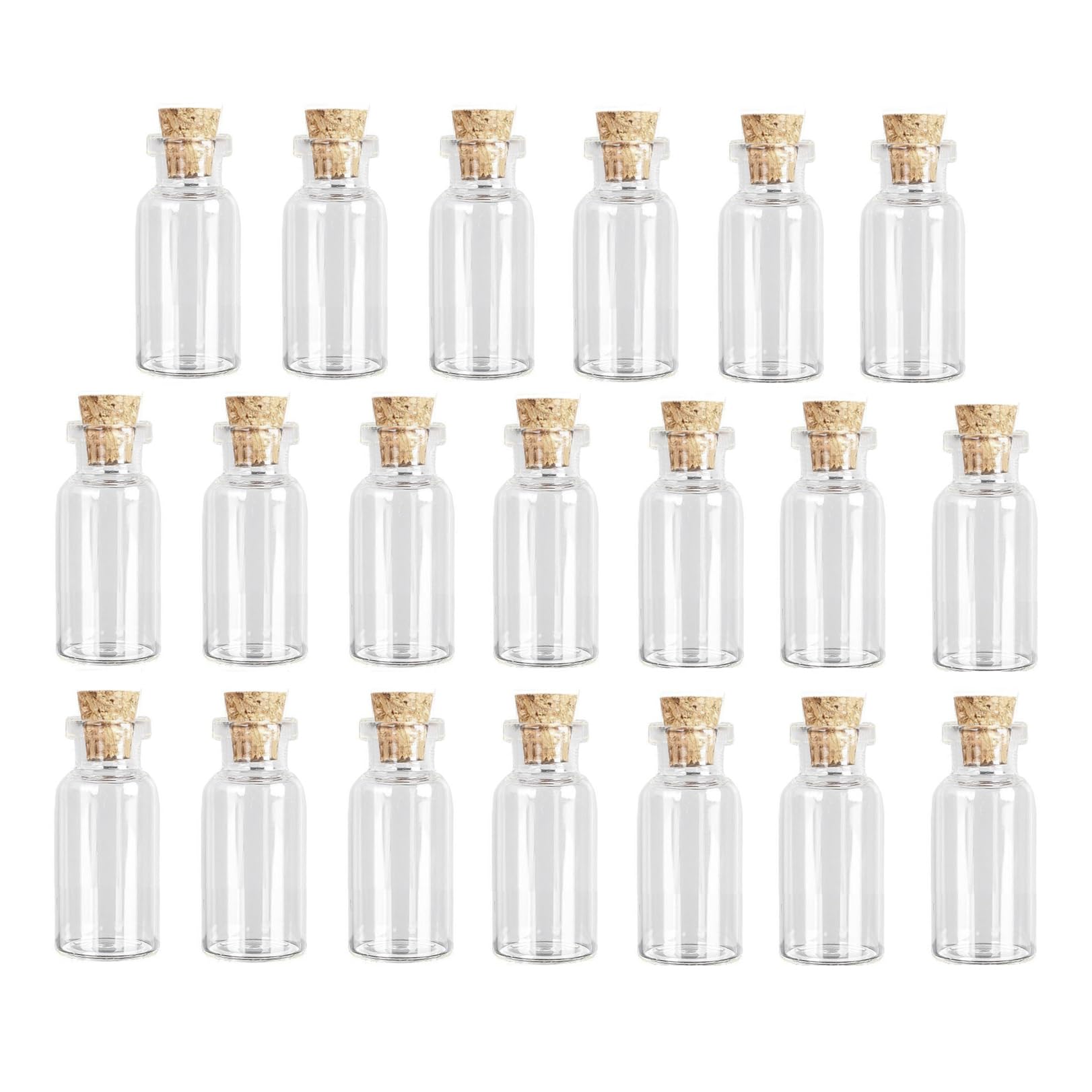 XNJIHWA 20Pcs 2ml Wishing Bottles Mini Glass Jars Bottles with Cork Stoppers Message Glass Bottle for DIY Arts Crafts Decoration,Storage Accessories