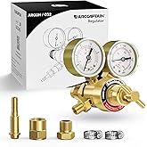 ARCCAPTAIN Argon CO2 Regulators Gauges Gas Welding, Regulator for MIG and TIG, 0-4000 PSI, 0-30+ CFH, CGA580 Inlet Connection