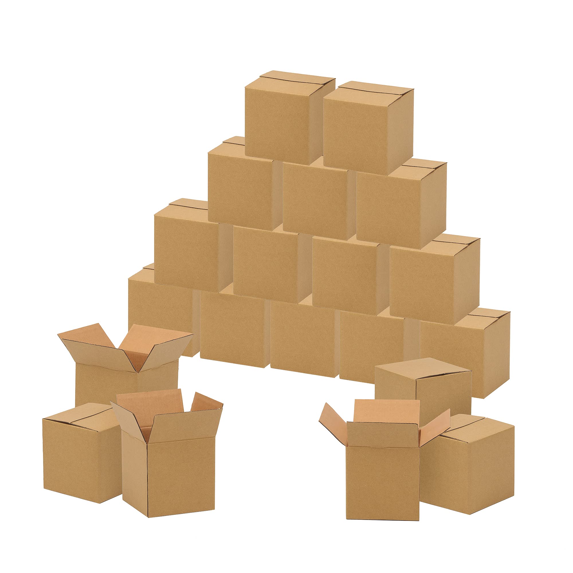 Photo 1 of FARRAY Shipping Boxes 4x4x4 inches (Inner Size), 30 Pack Sturdy Kraft Corrugated Small Cardboard Boxes for Mailing Packing, Brown