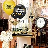 YNOUU New Year 2023 Decorations Black Gold Banner Balloons Streamers view 5