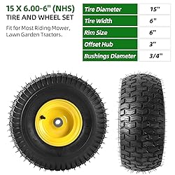 AR-PRO (2 Pack) 15 x 6.00-6" Front Tire and Wheel