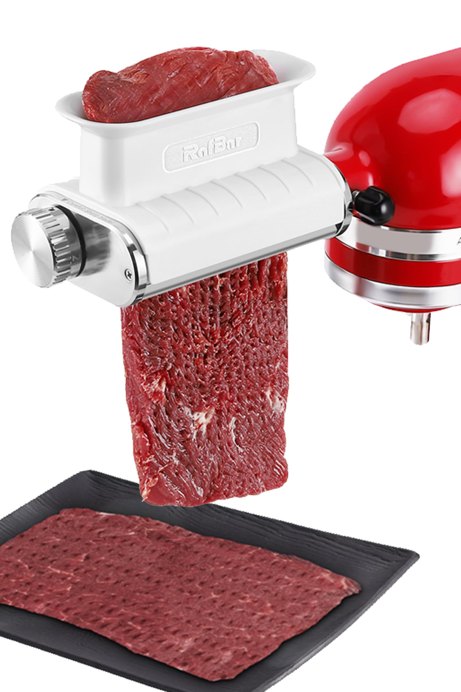 Meat Tenderizer Attachment for KitchenAid Stand Mixer, Adjustable Meat Tenderizer Machine for Beef Pork Steak, Tenderizer Tool with 3 Thickness Settings, Dishwasher Safe Image