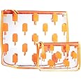 BOGG BAG Clear Designer Zipper Insert (Set of 2) Travel Organizer Storage Pop In Original Bogg and Baby (Orange Popsicle)