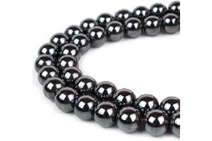 RIVER VALLEY GEMS RVG 8mm Hematite Beads Nonmagnetic Round Gemstone Loose Stone Mala 15.5 in Strand for Jewelry Making (Approx 45-48 pcs)