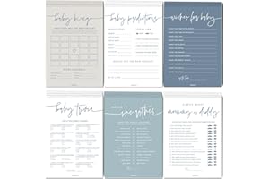 GardenCity Baby Shower Games for Boy - Set of 6 Baby Shower Games for 25 Guests, Double-Sided Thick Cards, Gender Neutral, Minimalist Blue