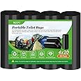 WZFI 80 Portable Camping Toilet Bags,8 Gallon Super Thick Camping Toilet Bags Biodegradable Porta Potty Bags Leak-Proof Trash Bags for Adults Outdoor Boating Travel
