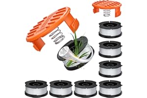 Bessport 10 PCS Replacement Spool for Black+Decker 8 Pack Trimmer String 0.065" AF-100 Autofeed Replacement Spools(8 Spool+2 Caps)