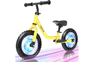 TORRYZA Colorful Lighting Toddler Balance Bike 2 Year Old, Balance Bike 2-5 Years Old,Easy Assembly, Lightweight No Pedal Bike with Adjustable Seat & Handlebar,Gifts for 2 3 4 5 Year Old Boys Girls