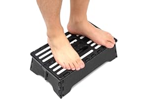 KWESOR Portable Folding Step Stool 5 Inch, Lightweight Plastic Short Stool Sturdy and Safe, Half Step Height Boost for Seniors and Kids, One Flip Low Step Riser with Handle