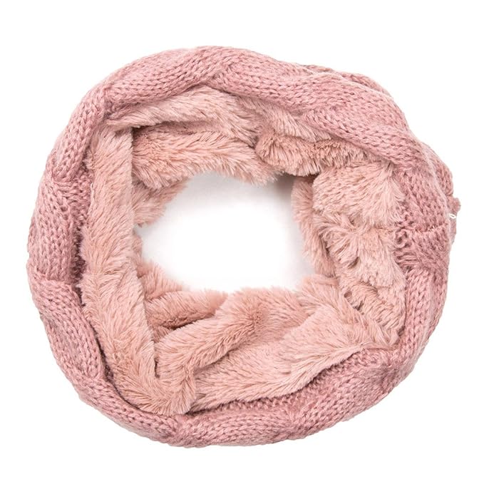 MANUMAR Loop-Schal für Damen | Hals-Tuch in verschiedenen Farben mit flauschigem Teddy Fell als perfektes Herbst/Winter-Acces