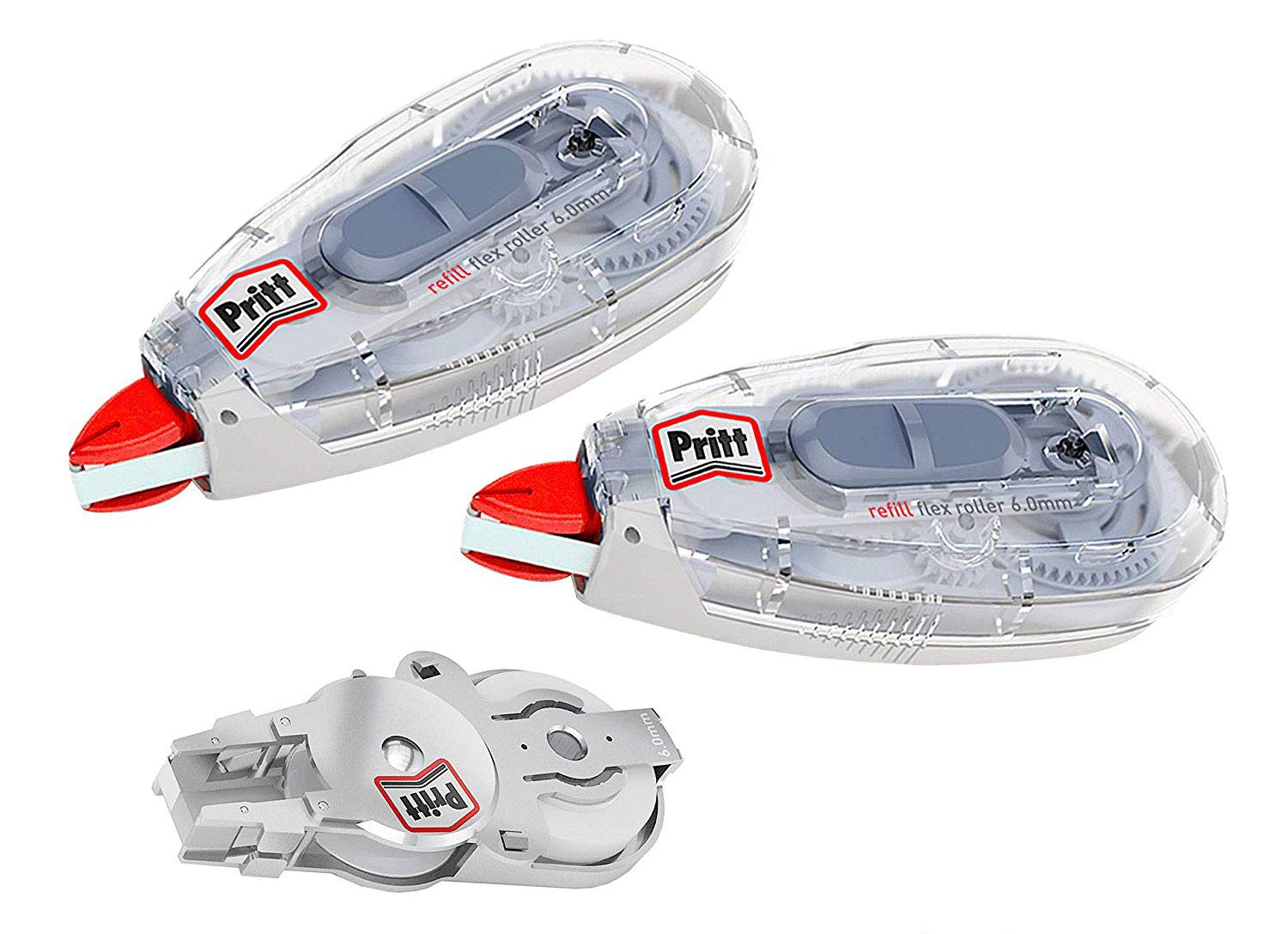 Pritt 9HPRR6HP1X Premium Correction Tape Refill Flex Immediately Rewritable Refillable Flexible Tip Tape Length 12 m Tape Width 6.0 mm Economy Set with 2 Refillable Rollers and 1 Refill