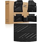3W Floor Mats & Cargo Liner Compatible with Hyundai Kona 2026 2025 2024 (Gas Models Only), TPE All-Weather Heavy Duty Custom Fit Car Accessories Full Set, Black (Not for EV/Hybrid)