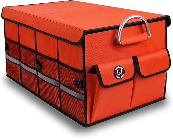 Amazon トランク 収納 Libzaki 車用収納ボックス 大容量 折り畳み式 カー用品 便利グッズ ラゲッジルーム 収納 Orange ポケット ケース カバー 車 バイク