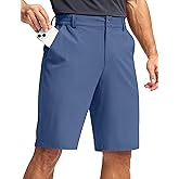 Pudolla Men's Lightweight Golf Shorts 11" Casual Shorts with 3 Pockets Stretch Quick Dry Work Dress Shorts(Blue XXL