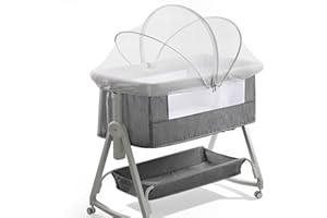 jiangcha Bassinet Cover for Cats - Bassinet Net Cover for Baby Prevents Entry of Insects/Pets, Breathable Crib Net with Two-Way Zippers, Mosquito Net for Bedside Sleeper/Travel Crib (White-Small)
