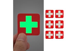 LIVANS Medic Red Cross Patch, First Aid Morable Patch Perfect for Tactical IFAK, EMT Trauma Pouch 1.5-Inch 3D High Relief Patch Nurse Doctor Emergency Logo Bundle 6 Pieces