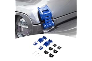 PDKLIN for Jeep Hood Latches Lock Catch Kit for Jeep Wrangler JK JKU 2007-2017 for Wrangler JL JLU 2018 up for Gladiator JT 2020 up, Exterior Accessories (Blue) 2pcs