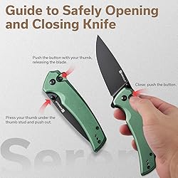 SENCUT Button Lock Pocket Knife for EDC, Serene