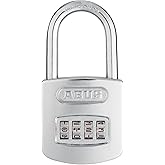 ABUS 160/50HB50 Weatherproof Resettable Chrome Combination Padlock, 4 Dial | with 2" Long Shackle