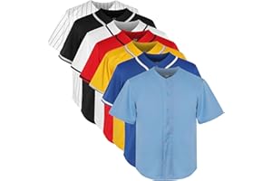 MESOSPERO Youth Baseball Jersey Blank Boys T Shirt Button Down Hip Hop Fashion Sport Shirts Tops for Girls S-XL