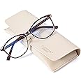 Madison Avenue Square Vintage TR90 Blue Light Blocking Reading Glasses for Women with Case, Anti Glare/Eyestrain Computer Readers Demi 2.0