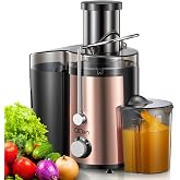 Juicer Machine 800W Centrifugal Juicer with Wide Mouth Feed Chute | For Fruits And Vegetables, Stainless Steel, BPA-Free Parts, Easy To Clean, Rose Gold Finish, Fast Juice Extraction