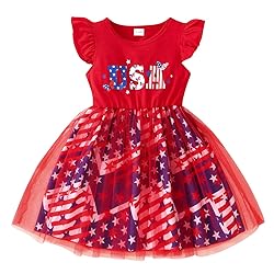 Girls 4th of July Outfit American Flag Dress
