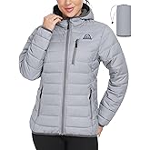 Mapamyumco Women's Packable Puffer Jacket Winter Lightweight Water-Repellent Quilted Coat with Hood and Zip Pocket