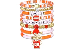 ANGLESJELL Football Bracelets for Women College School Team Game Day Bracelets Stack Football Mom Accessories Essentials Gear Cheer Mom Gifts