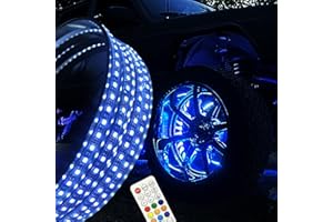 JHB 4PCS 17.5'' Dream Color Chaser RGB Changing LED Wheel lights w/Turn Signal,Lock,Braking Functionand Can Controlled by Remote and APP Simultaneously